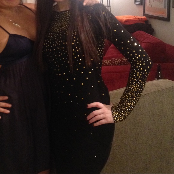 Black w Gold studs Cynthia Steffe Dress XS - Picture 3 of 3